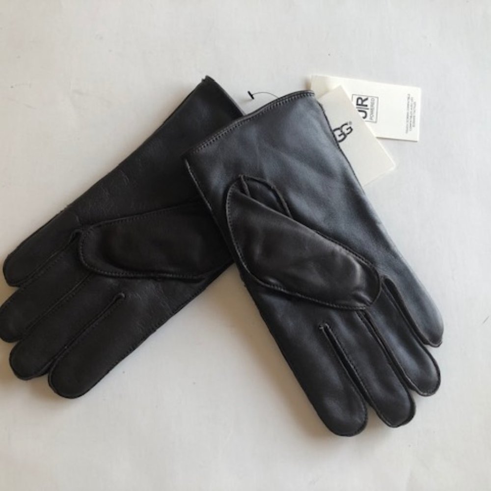 Ugg Men's Leather Smart Black Gloves. Large. XL - Picture 2 of 6
